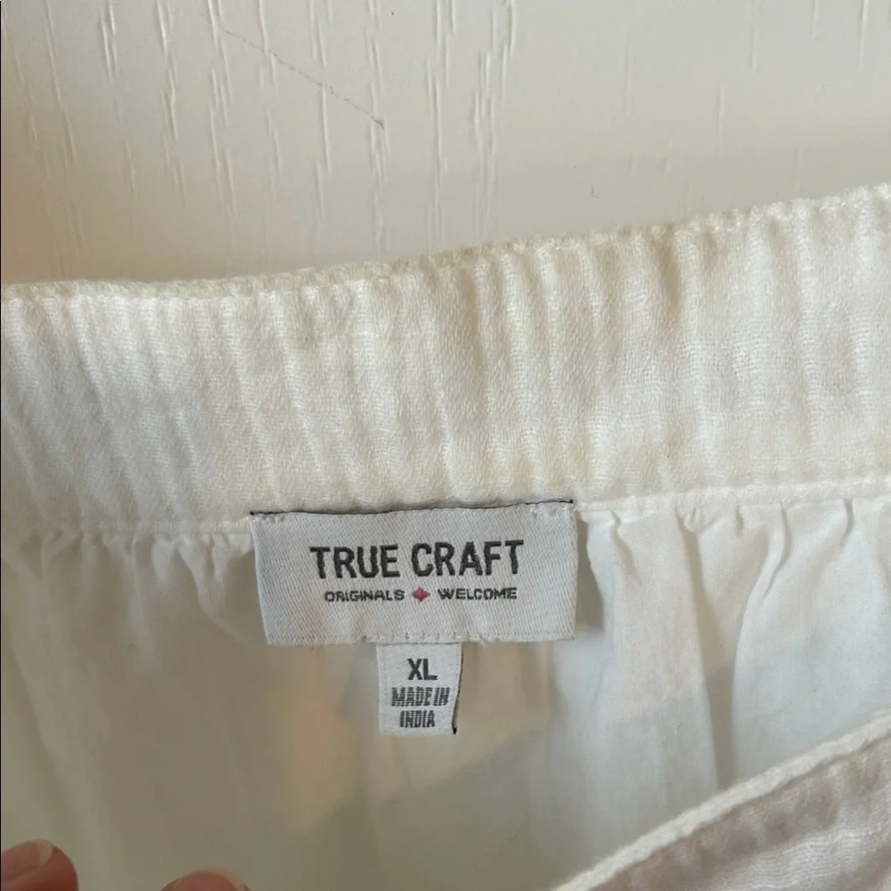 True Craft Cream Ruffled Sleeveless Blouse preppy fairy girly ethereal preppy - Picture 2 of 4